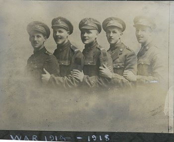 Wm McDonald, Walter Krug, George Grover, Jack McDonald, Harry Krug, 1918
